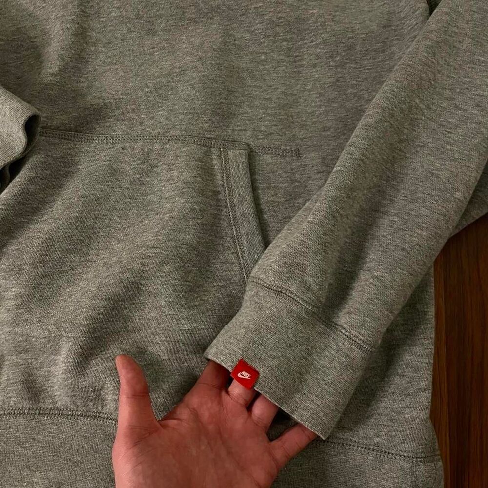 Nike Embroidered Hoodie Grey Loungewear Sweatshirt XL - Picture 5 of 5